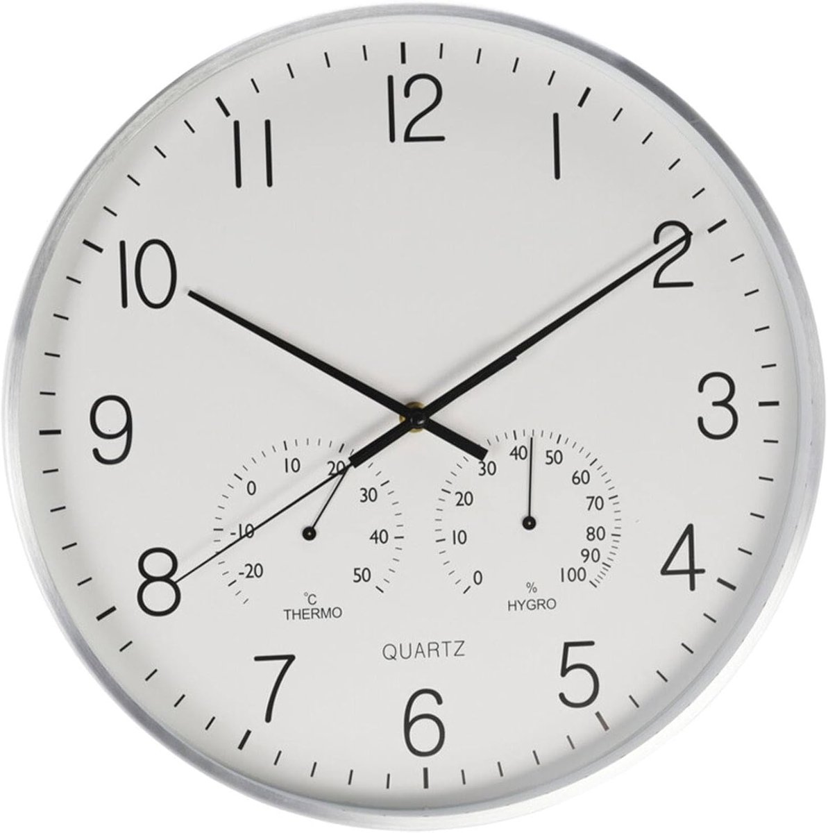 Grote wandklok met thermometer en hygrometer, 38 cm