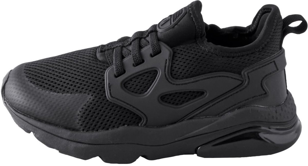 Next - Jongens - Elastische vetersneakers met brede pasvorm (G) - Zwart