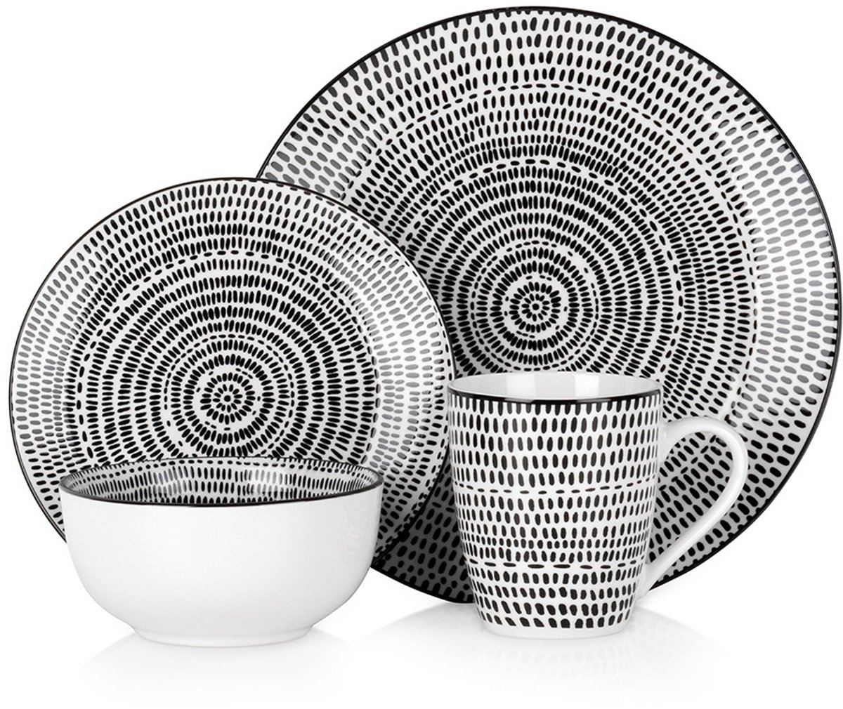 Serviesset Porselein 16 delig - Servies Set - Bordenset - Borden