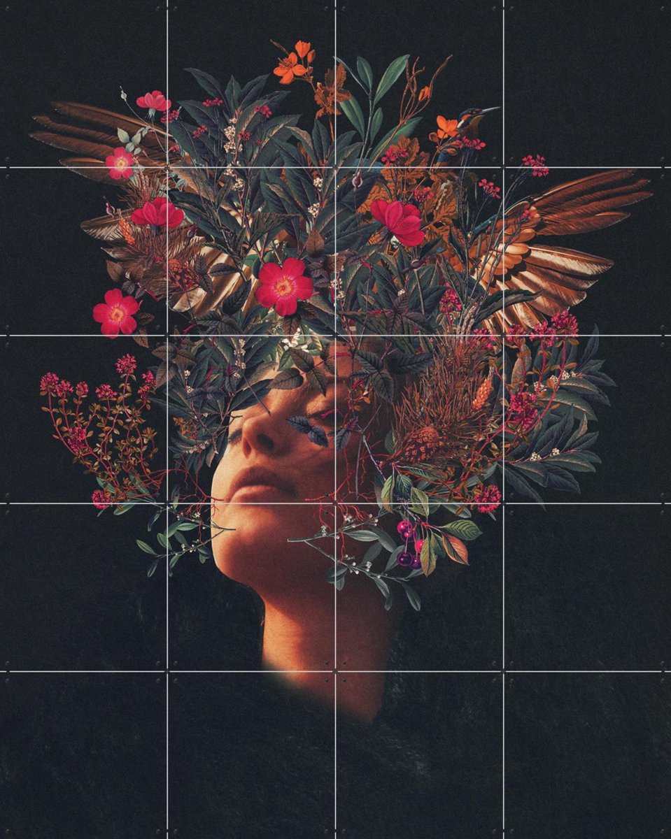 IXXI Kissing Rosa, Frank Moth - 80 x 100 cm - Gratis ophangtool - Grote wanddecoratie en posters - Collage, Digitale Kunst, Gemengde Technieken