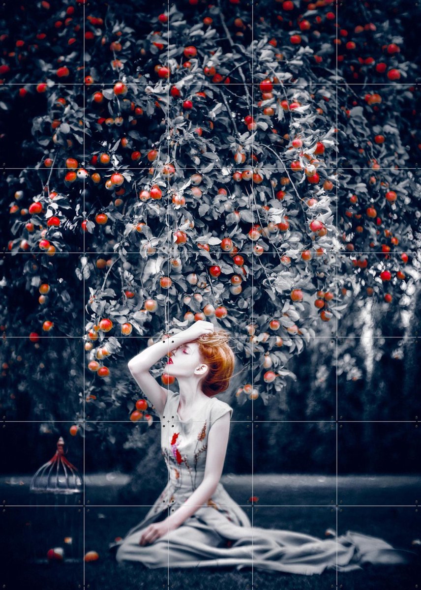 IXXI Eve in the Garden of Eden, Ruslan Bolgov & Various - 100 x 140 cm - Gratis ophangtool - Grote wanddecoratie en posters - Klassiek, Fotografie