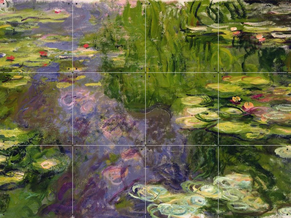 IXXI Waterlilies purple, Claude Monet & Bridgeman Images - 80 x 60 cm - Gratis ophangtool - Grote wanddecoratie en posters - Impressionisme, Olieverf