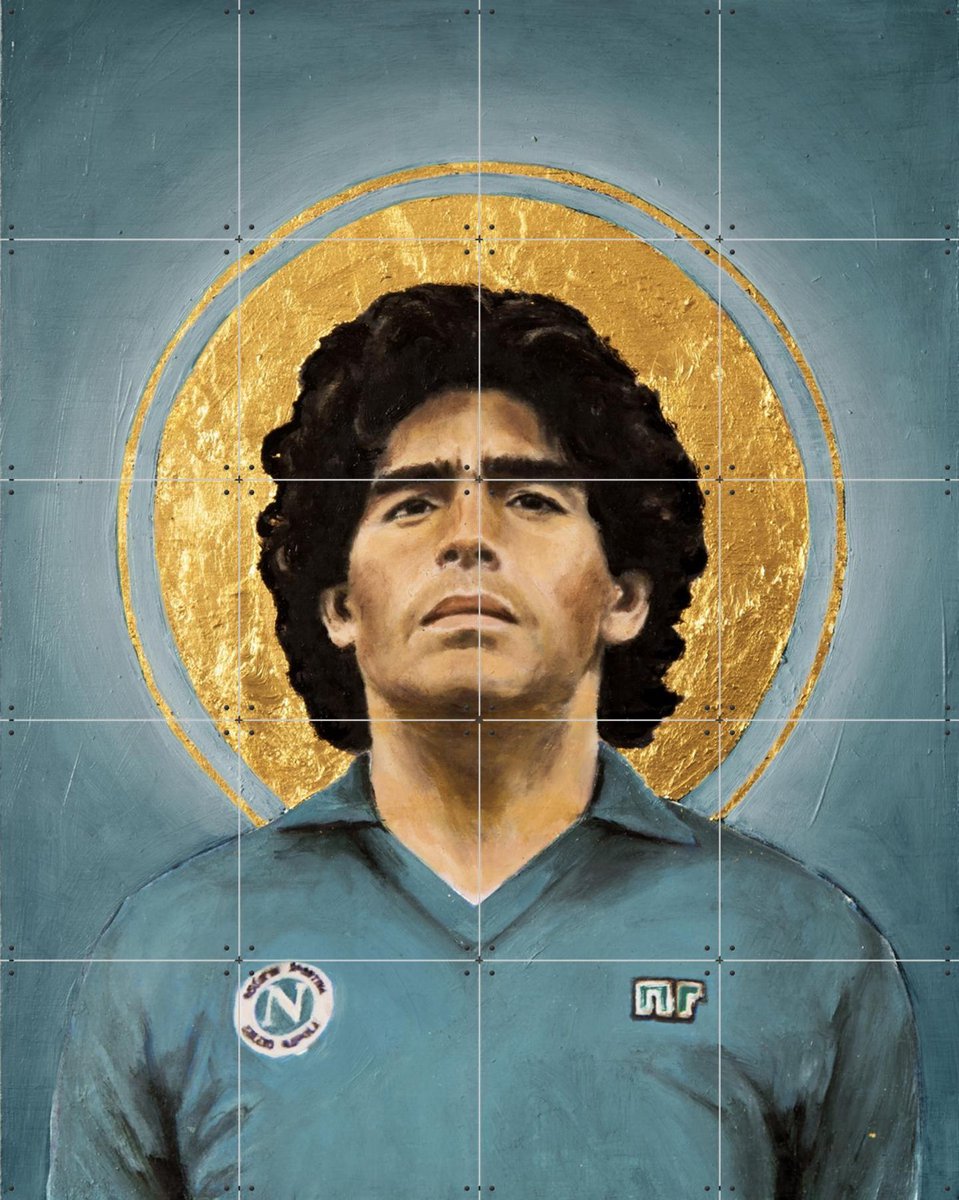 IXXI Diego Maradona, David Diehl - 80 x 100 cm - Gratis ophangtool - Grote wanddecoratie en posters - Grafisch Ontwerp, Olieverf, Slaapkamer