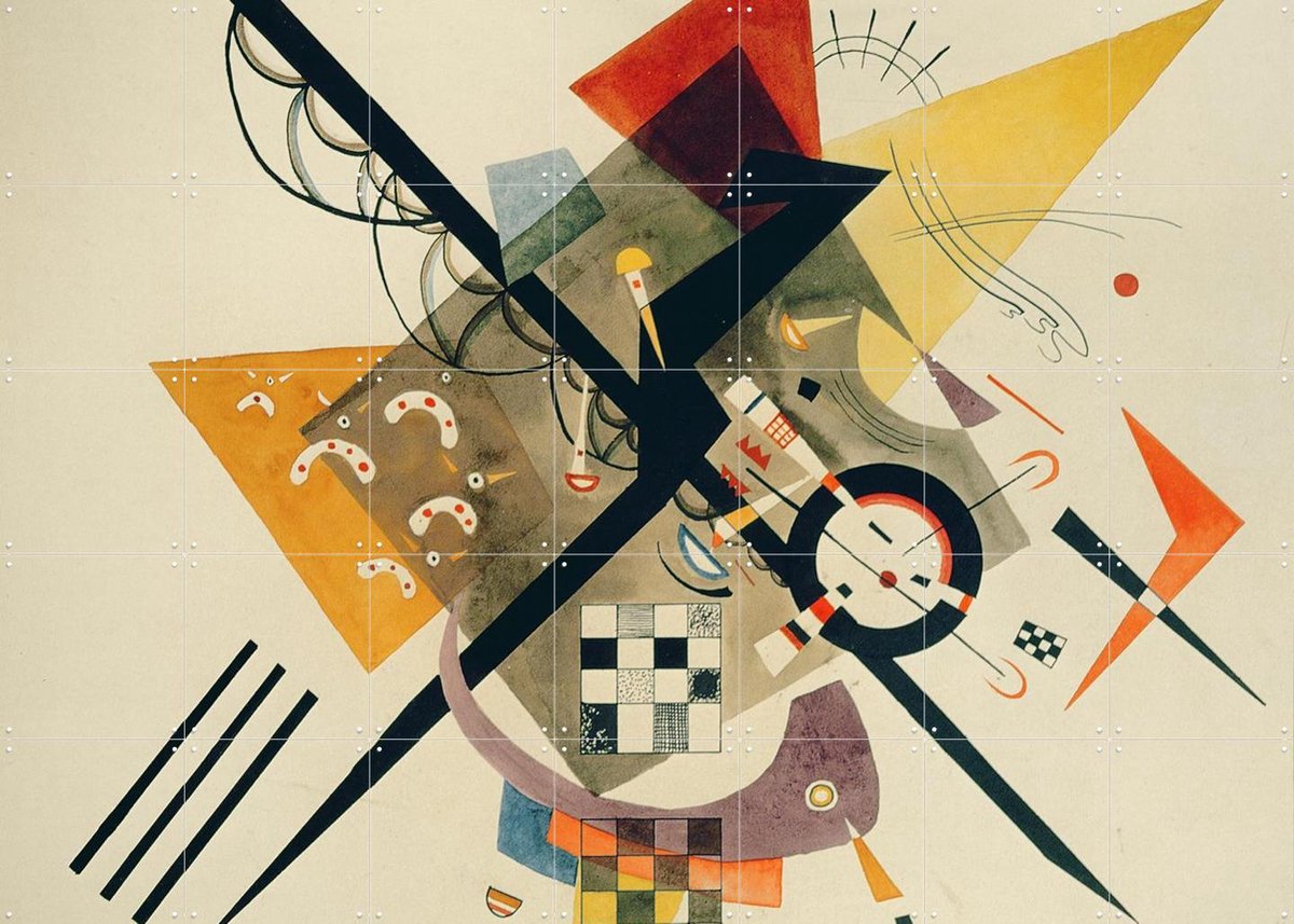 IXXI Study for On White II, Kandinsky & Bridgeman Images - 140 x 100 cm - Gratis ophangtool - Grote wanddecoratie en posters - Abstract, Klassiek