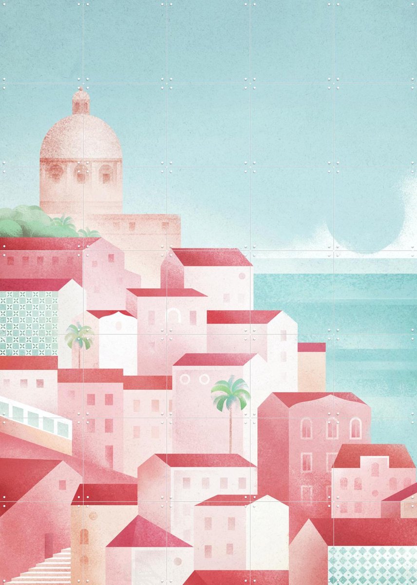 IXXI Lisbon, Henry Rivers - 100 x 140 cm - Gratis ophangtool - Grote wanddecoratie en posters - Geometrische Kunst, Illustraties, Minimalisme