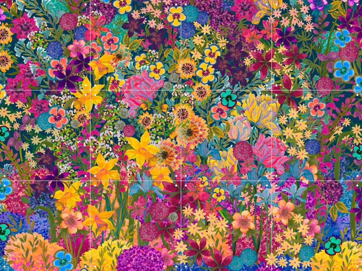 IXXI My Dream Garden original multi, Marylène Madou - 80 x 60 cm - Gratis ophangtool - Grote wanddecoratie en posters - Speels, Illustraties