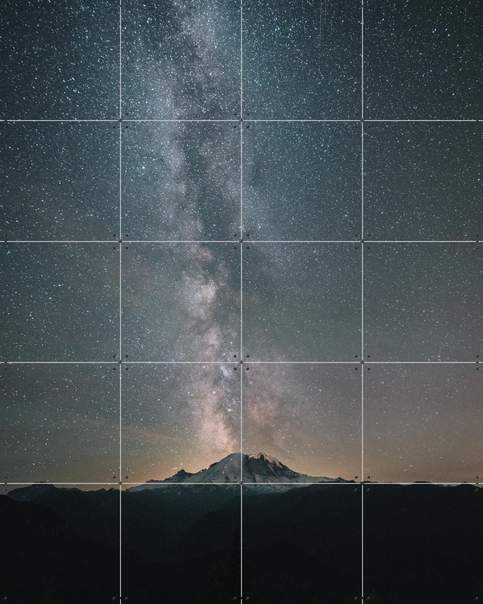 IXXI Lined Up, Tristan Zhou - 80 x 100 cm - Gratis ophangtool - Grote wanddecoratie en posters - Fotografie, Woonkamer, Slaapkamer, Mancave, Sterren