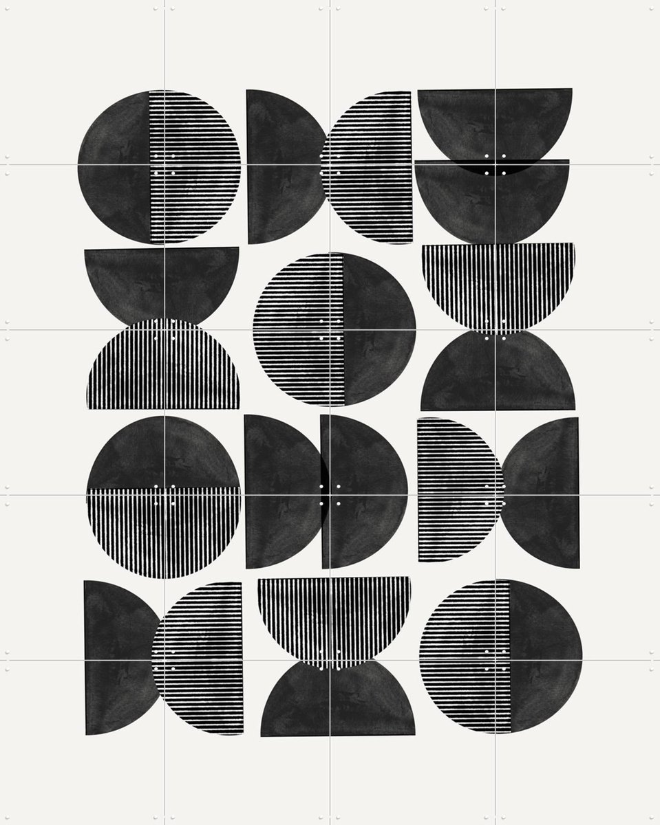 IXXI Midcentury Geometric, The Miuus Studio & Various - 80 x 100 cm - Gratis ophangtool - Grote wanddecoratie en posters - Abstract, Grafisch Ontwerp