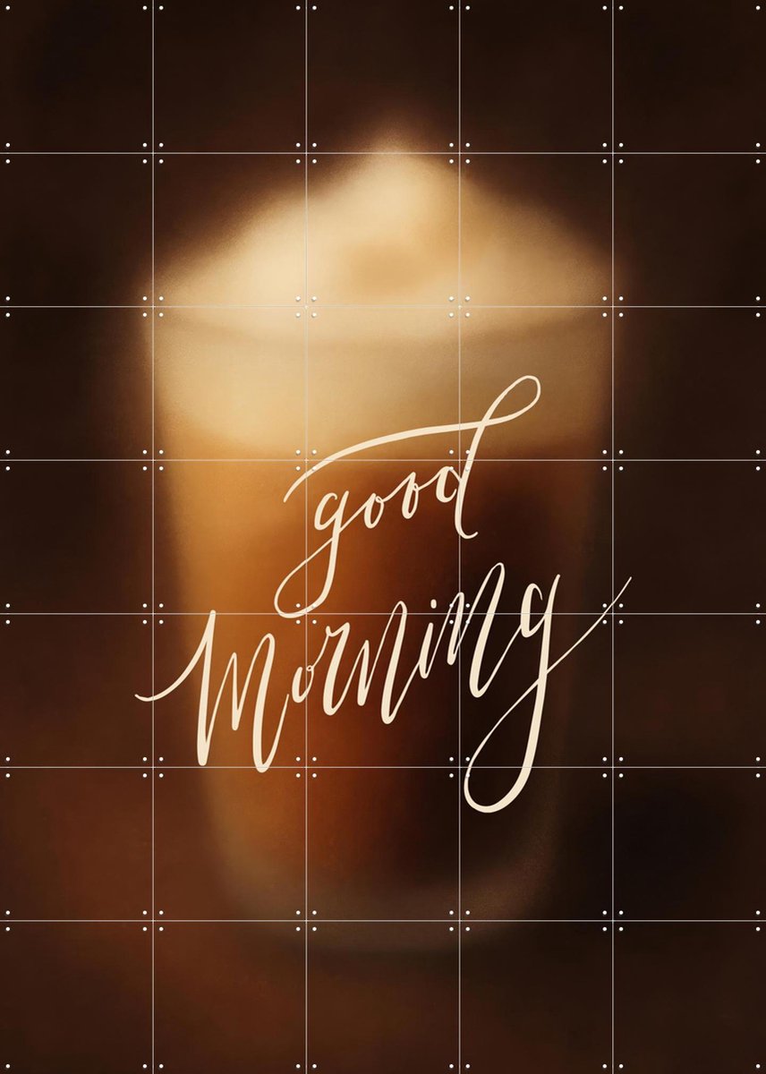 IXXI Good Morning, Marja van den Hurk - 100 x 140 cm - Gratis ophangtool - Grote wanddecoratie en posters - Digitale Kunst, Typografie, Grafisch