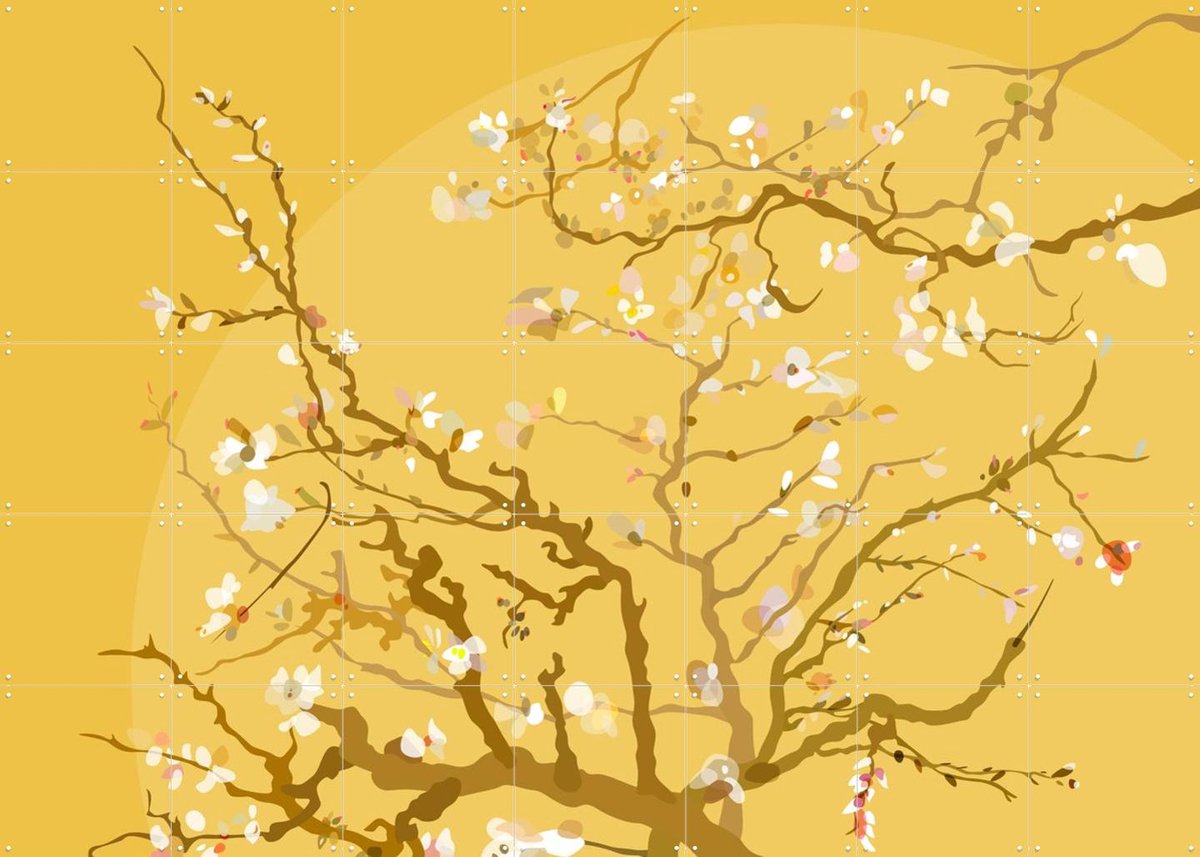 IXXI Almond Blossom Yellow, Wesley van der Heijden & Van Gogh 21st Century - 140 x 100 cm - Gratis ophangtool - Grote wanddecoratie en posters -