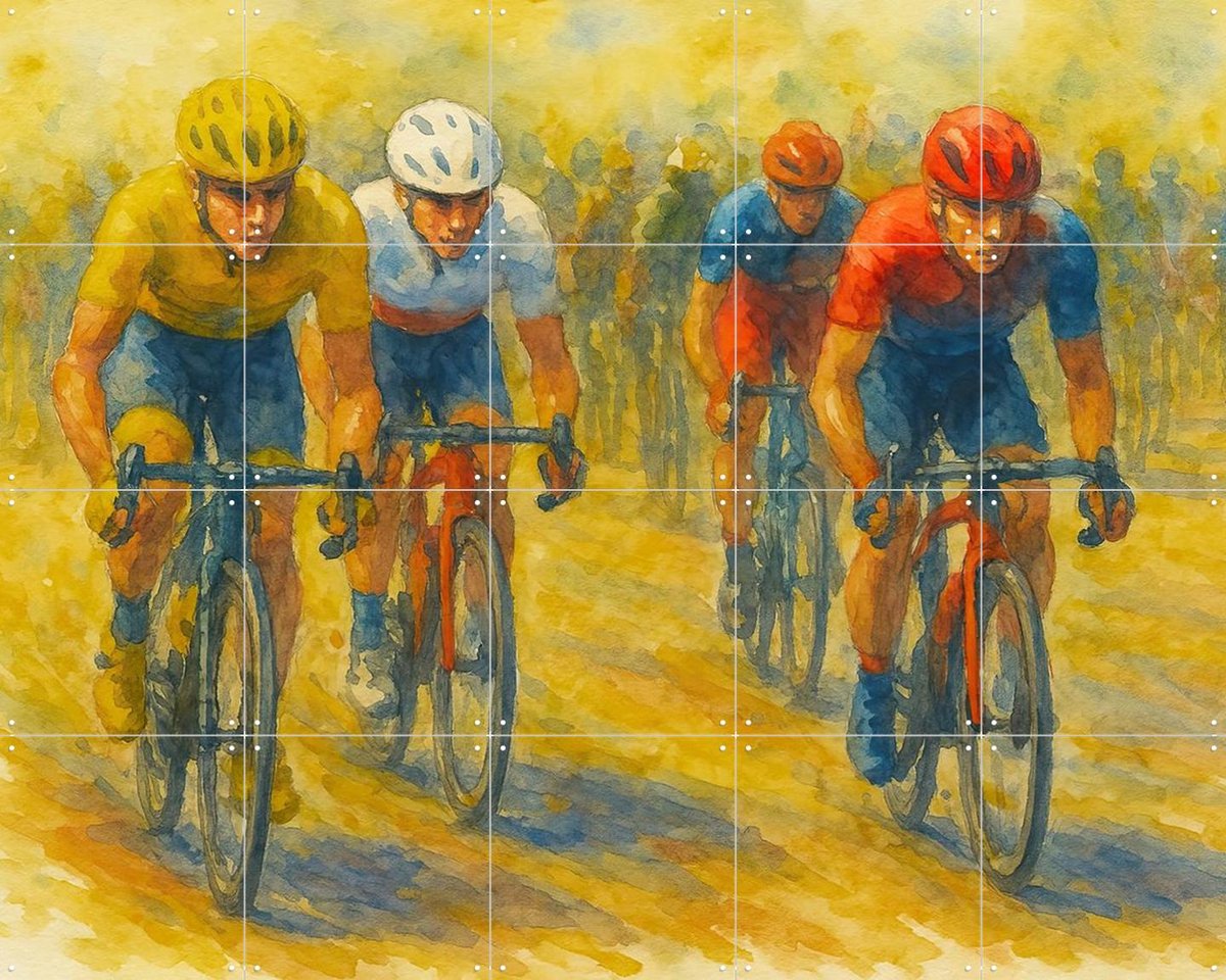 IXXI De Laatste Demarage, Natalie Bruns - 100 x 80 cm - Gratis ophangtool - Grote wanddecoratie en posters - Schilderijen, Impressionisme, Aquarel