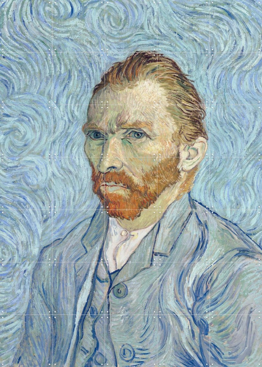 IXXI Zelfportret, Vincent van Gogh (1853 - 1890) & Bridgeman Images - 100 x 140 cm - Gratis ophangtool - Grote wanddecoratie en posters - Klassiek