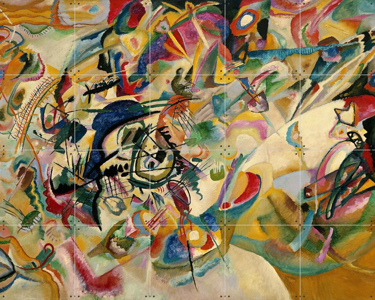 IXXI Composition No. 7, Kandinsky & Bridgeman Images - 100 x 80 cm - Gratis ophangtool - Grote wanddecoratie en posters - Olieverf, Kleurrijk