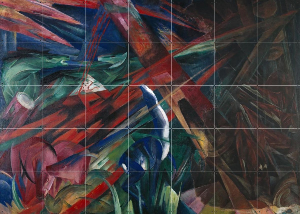 IXXI Animal Destinies 1913, Franz Marc & Bridgeman Images - 140 x 100 cm - Gratis ophangtool - Grote wanddecoratie en posters - Olieverf, Klassiek