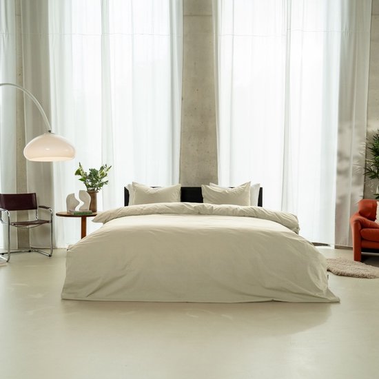 Kayori Kayori Puro Dekbedovertrek Perkal - 240x200-220 +2 slopen - Lits-jumeaux - Hotelkwaliteit - Beige