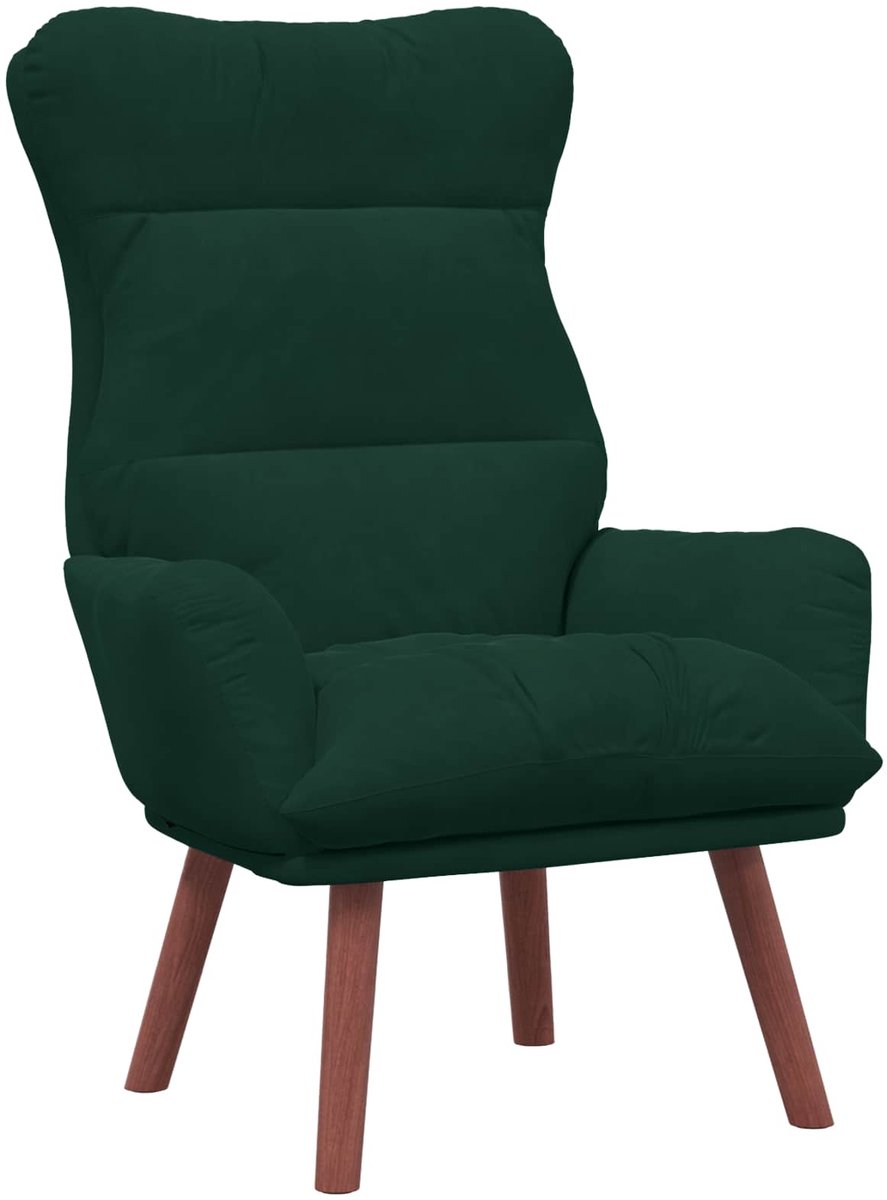 vidaXL Fauteuil - Donkergroen - 69 - x - 74 - x - 93 - cm - Fluweel