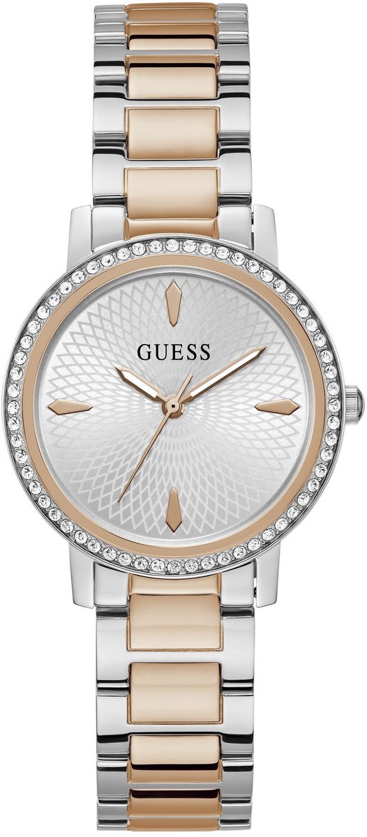 Guess Spiral Quartz Analoog Horloge Tweekleurig Case: 100% Recycled Steel | Armband: 100% Recycled Steel 34 mm U1405L1M, U1405L3M