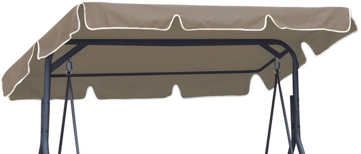 FEROCITY - Vervangend dak tuinschommel, universeel zonnedak voor 3-zits schommelbank, voor Hollywood-schommel - dakbedekking - Waterafstotend - 110 x 188 cm - Cordura - Beige