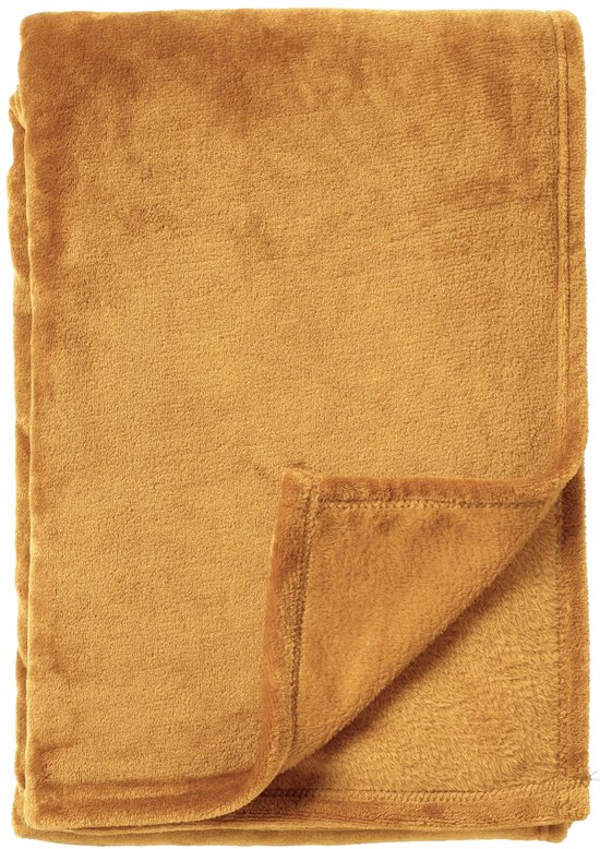 Dutch Decor - HARVEY - Plaid 150x200 cm - superzachte deken van fleece - Chai Tea - geel
