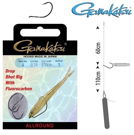 Gamakatsu BKD Drop Shot Rig - Onderlijn - 4 - Zwart van Gamakatsu — afbeelding 2