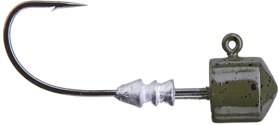 Tête Plombée Ned Rig VMC – 7g, Hameçon N°1/0, Couleur Green Pumpkin, Lot De 4
