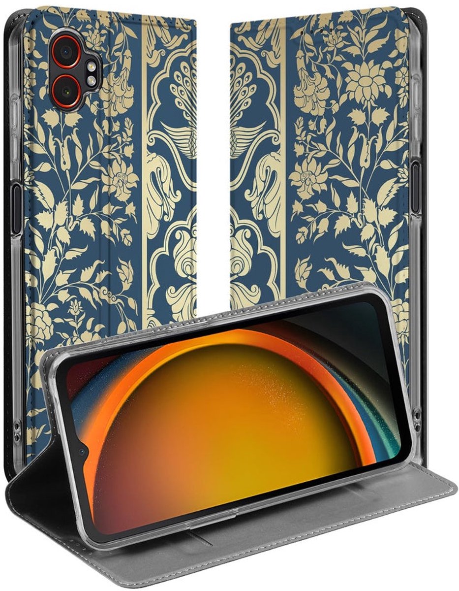 Samsung Galaxy Xcover 7 Pro Smart Cover Hoesje Beige Flowers