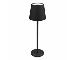 Draadloze LED Bureau Lamp met Touch Dimmer – Oplaadbare Tafellamp op Batterij met USB – 3W LED 270 Lumen – Metaal Sand Zwart – Moderne Nachtlamp voor Bureau, Slaapkamer en Werkplek