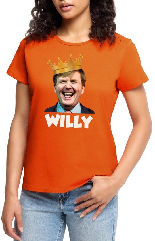 Koning Willem-Alexander Willy Grappige Koningsdag Premium T Shirt Dames