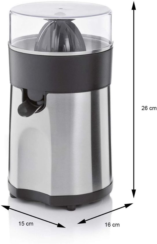 Zyrex® Citruspers electrisch - Citruspers - Sinaasappelpers - Zilver - ‎15cm x 16cm x 26cm van Zyrex — afbeelding 2