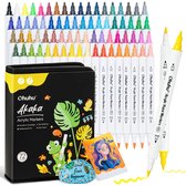 Ohuhu - Akaka Brush & Fine - Dual Nib Acrylic Paint Markers - Cotton-core - 72 kleuren