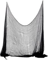 Horror decoratie net/doek - 75 x 300 cm - zwart - Halloween/horror decoratie muur/plafond versiering