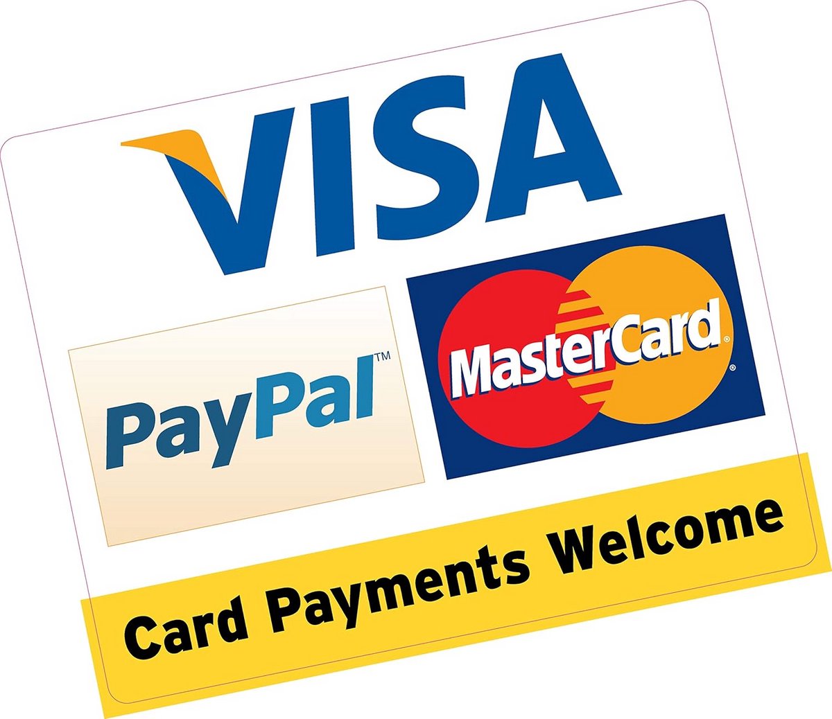 Betaalstickers Accepteert PayPal Visa MasterCard voor Winkel of Taxi