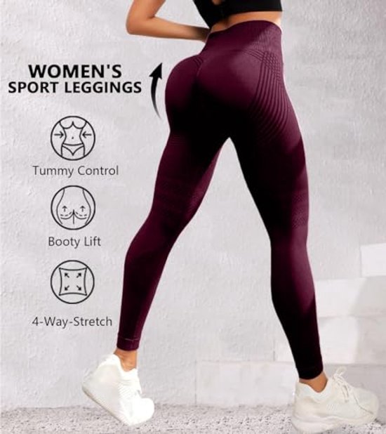 Sportlegging voor dames met hoge taille en vormgevend effect - Naadloze compressiebroek voor training — afbeelding 2
