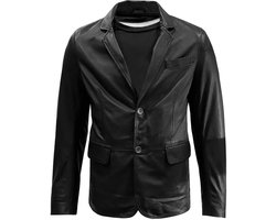 Zachte leren heren blazer zwart- Modelo 7XL