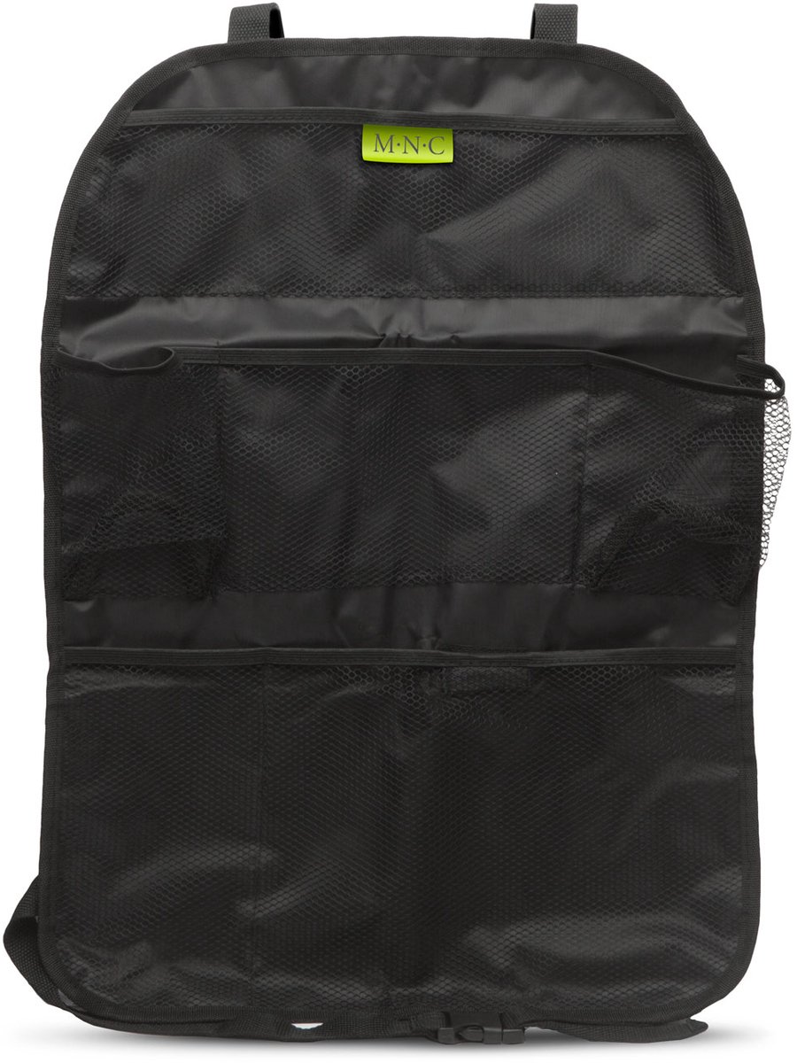 Achterbank organizer auto - 6 opbergvakken - zwart - 40×60 cm - autostoel opbergtas voor speelgoed, accessoires en reisbenodigdheden [54923]