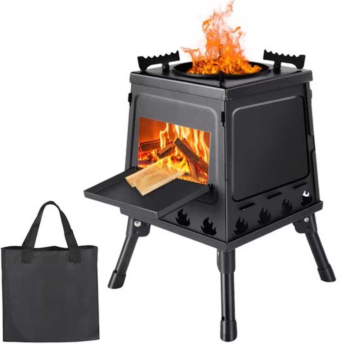 Buitenkachel - buitenhaard - kachel - camping - BBQ - kampvuur - houtkachel - tuinhaard - verwarmingskachel - compact & duurzaam - sfeervolle avonden - opvouwbaar - 35 cm
