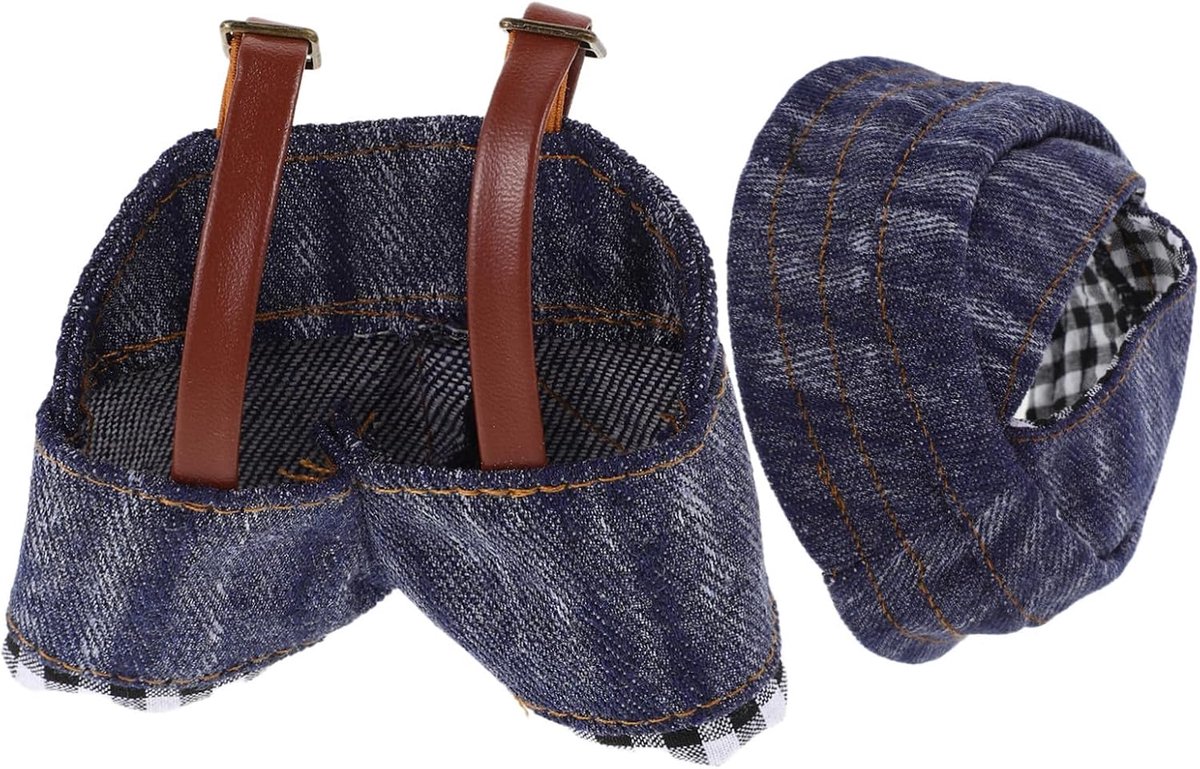 Poppenkleding Set - Speelgoed Outfits - Poppen Aankleden - Denim Materiaal - 7x7x4 cm - Multicolor