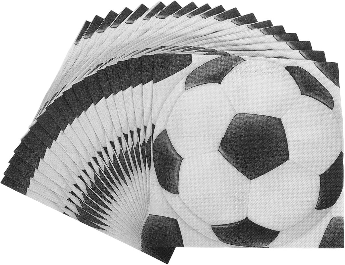 Voetbal Servetten - Feestartikelen - Sportfeesten - Uniek Design - 16.5cm - Multicolor