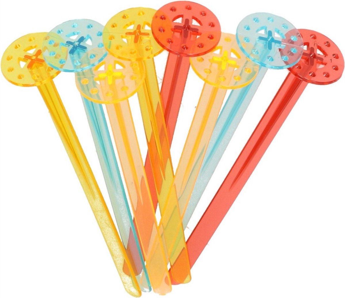 16x cocktailstampers - Tonic stampers - Citroenstampers - Roerstaafjes - Drink stirrers - Cocktailparty accessoires - Feestattributen - Kunststof - Multicolor - 18 cm - Jonyx