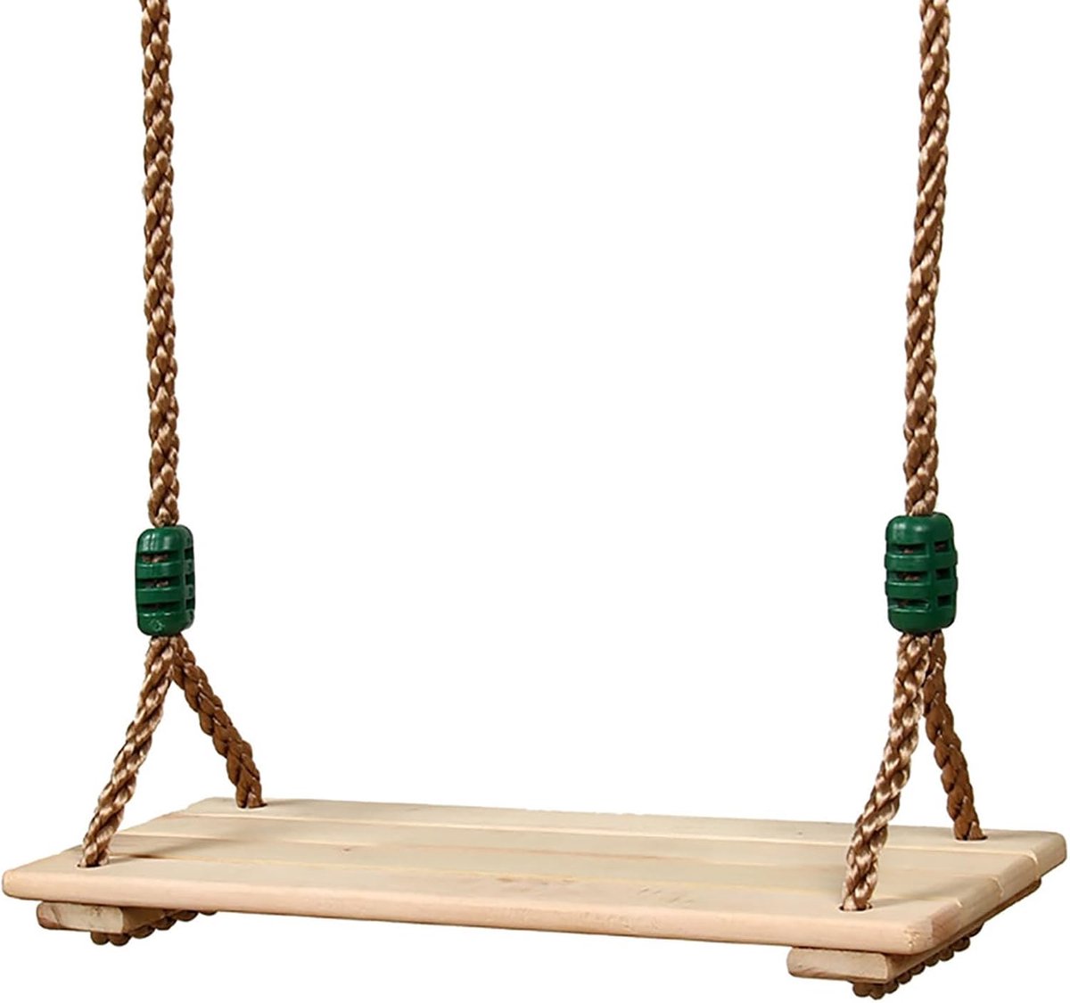 Houten Schommel - Touwschommel Boom - Buiten Spelen - Verstelbaar Touw - 40x16cm Zitting - Natuurlijk Hout