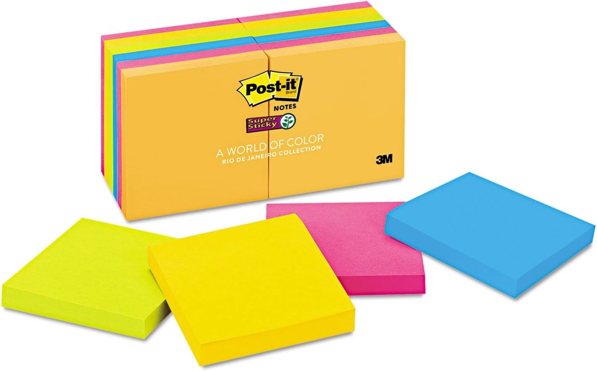 Zelfklevende Notities - Vellen Papier - Notities Maken - Super Plakkracht - 3x3 Inch - Ultra Kleuren
