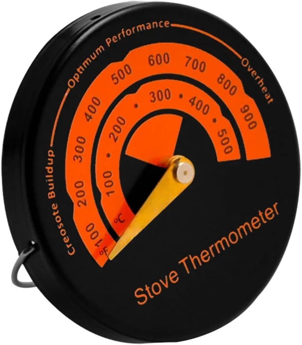 Haardthermometer - Kachelmeter Ovenmeter - Temperatuur Meten - Magnetische Bevestiging - Diameter 6.3cm