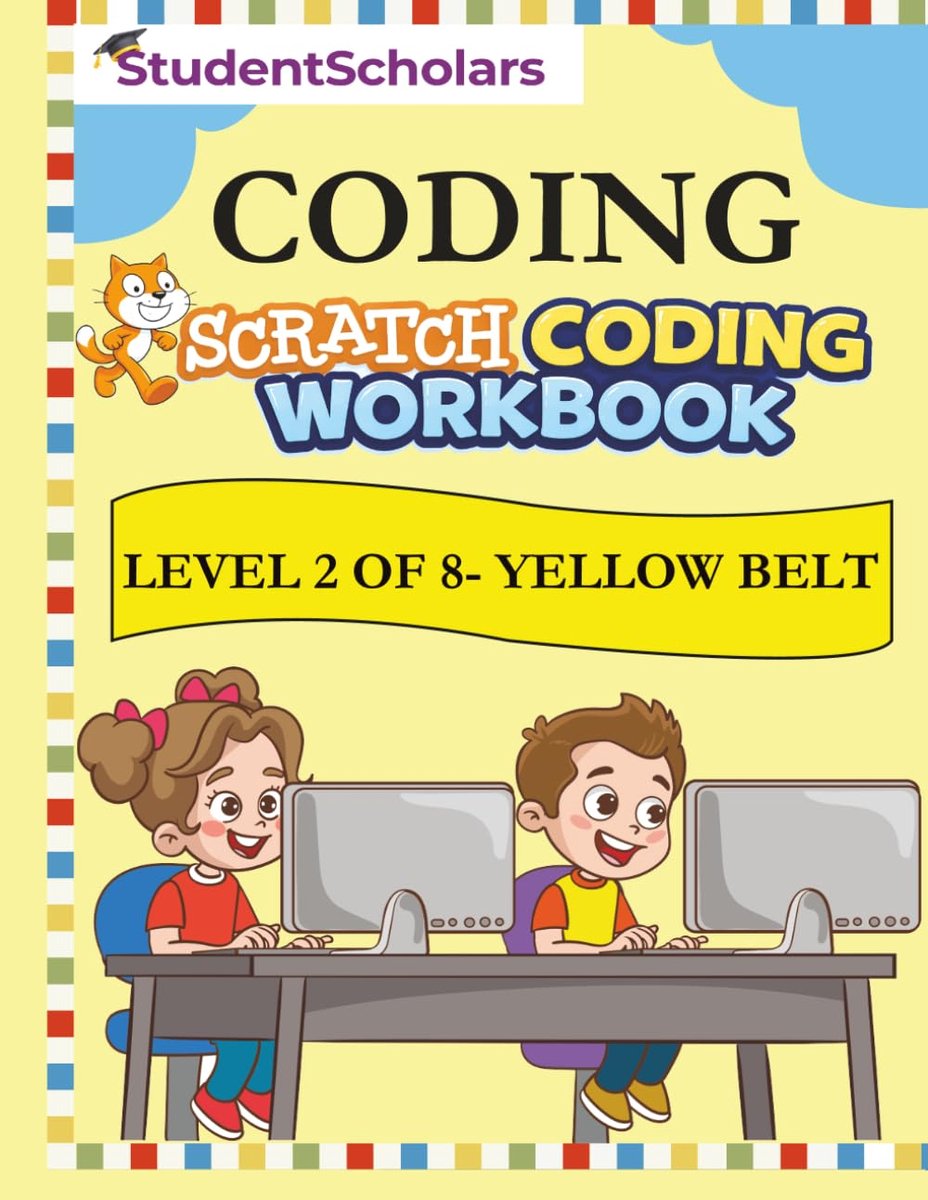 Coderen Werkboek - Programmeerboek Beginners - Visueel Leren - Niveau 2 Gele Band - 21.59 x 0.36 x 27.94 cm