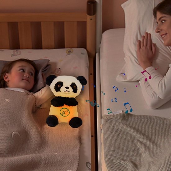 Slapende Panda Knuffel - Zacht Speelgoed - Baby Slaap - Met Muziek Licht - 30cm Groot - Panda — afbeelding 5