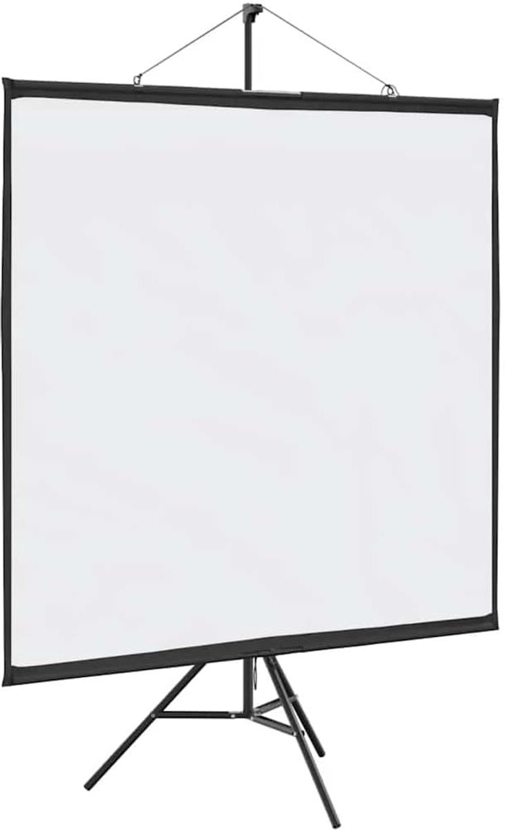 Projectiescherm met Statief - Presentatiescherm - Kantoor Presentaties - Mat Polyester Doek - 81 Inch 1:1 - Wit