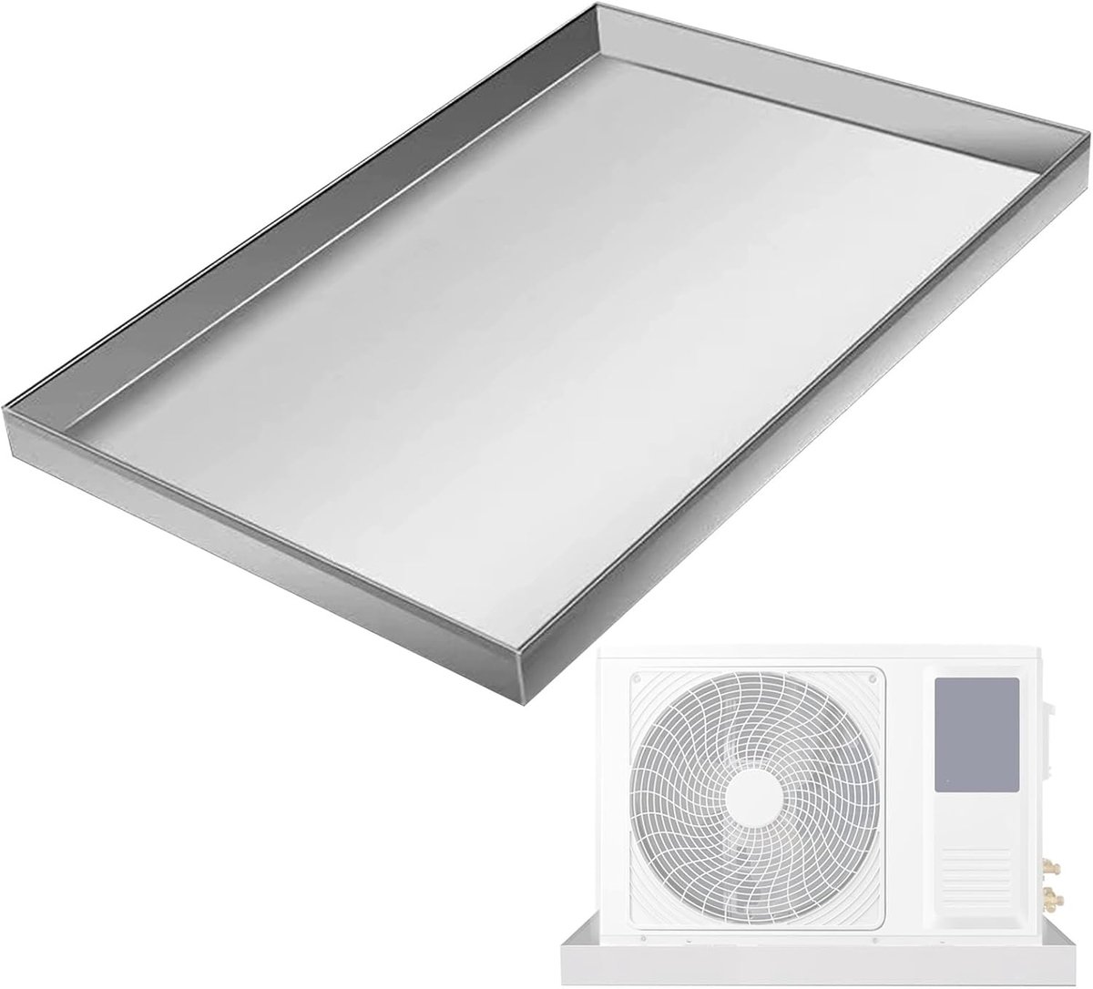 Lekbak Airco - Wateropvangbak - Apparaat Bescherming - Roestvrij Staal - 90x90cm - Metaal