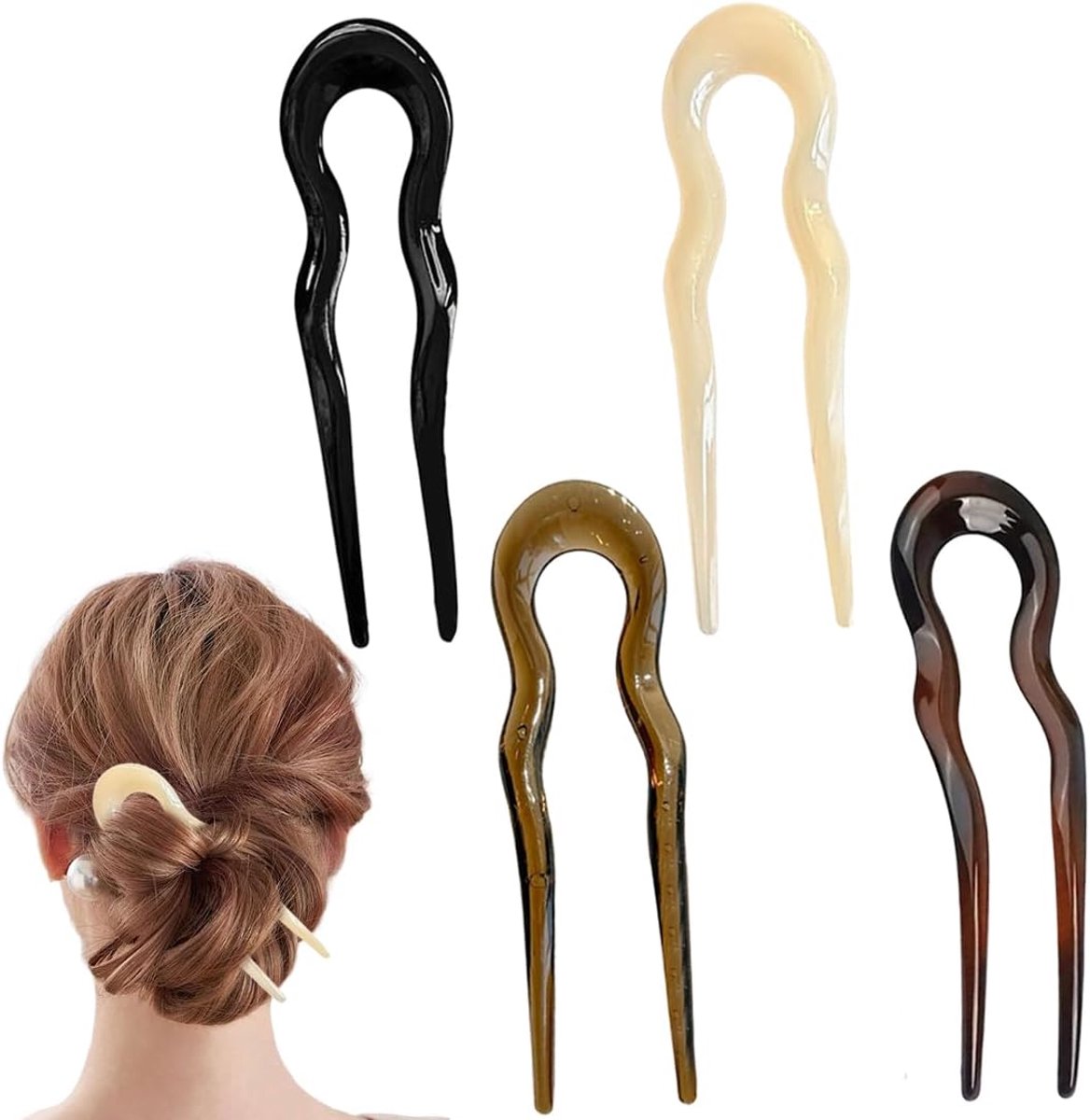 Haarspelden Set - U Vorm Spelden - Chique Kapsels Maken - Grote Maat - 20.9 x 15 cm