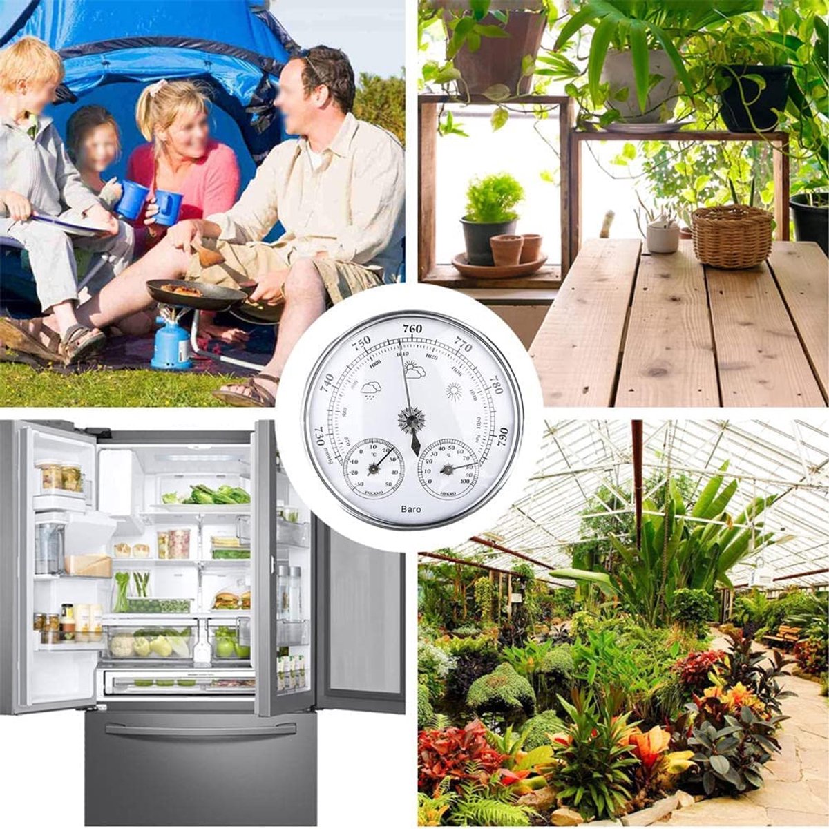 Weerstation Barometer - Weervoorspeller - Binnen Buiten - Draadloos Installatiegemak - 5 Inch - Zilverkleurig