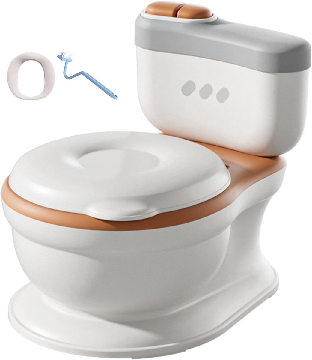 Kindertoilet Zindelijkheidstraining - Pottraining Toilet - Goede Gewoonten - Spatwaterdicht Ontwerp - 41 x 30 x 251 cm - Oranje