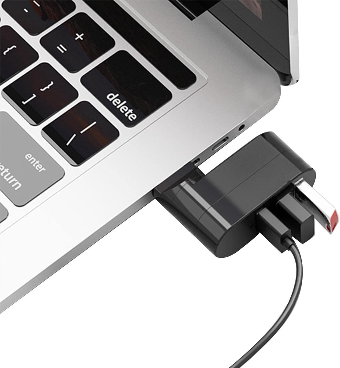 USB-splitter - Multiport Hub - Extra Poorten - Draaibare Hoek - 3 Poorten
